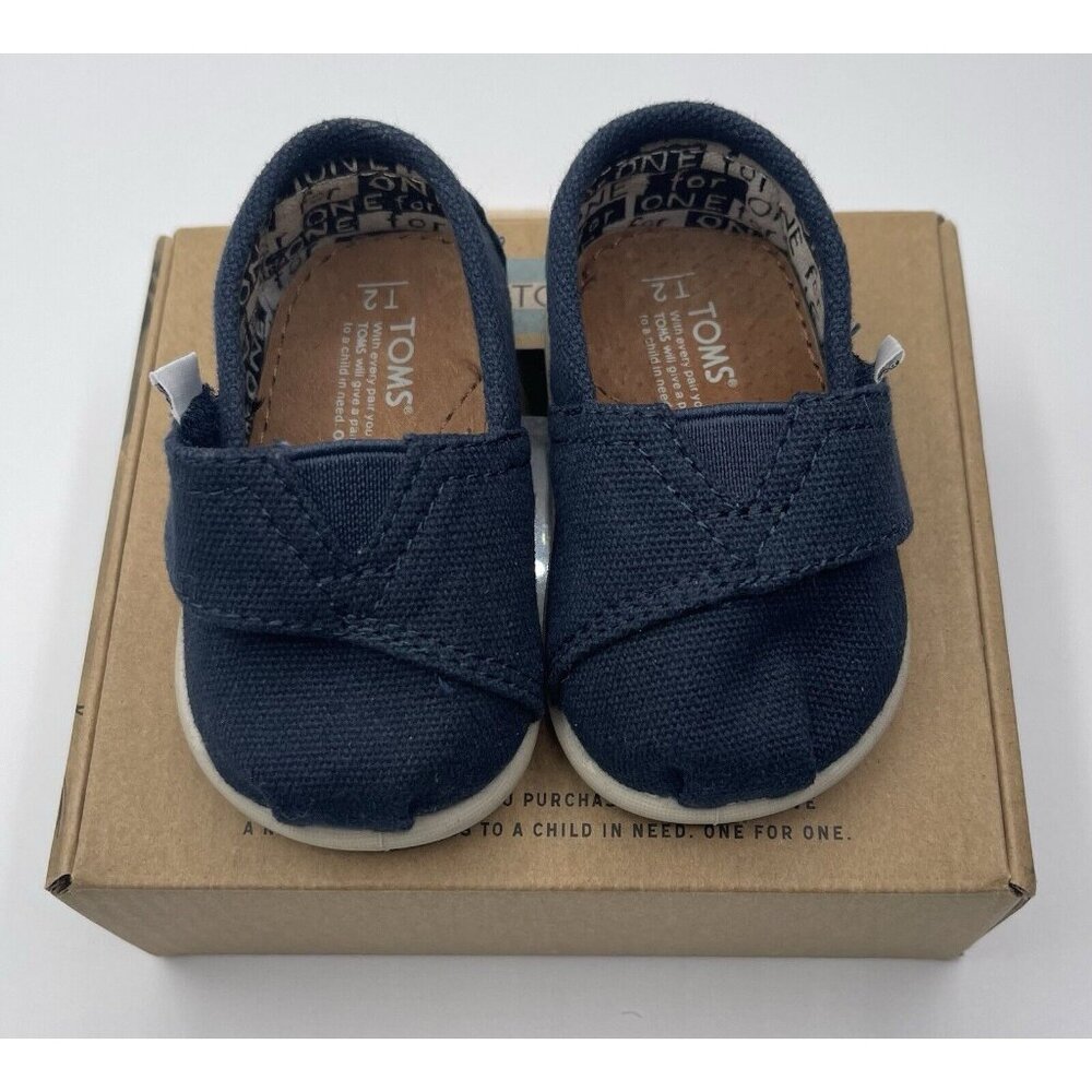 TOMS CRIB ALPARGATA Shoes Size‎ 2 Baby Girls Boys Blue